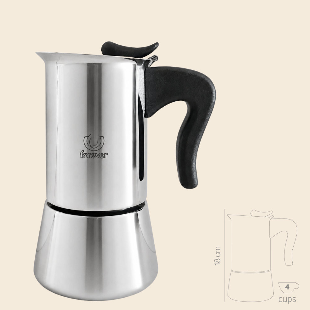 Forever Miss Splendy Edelstahl Espressokocher Induktion 4 Tassen