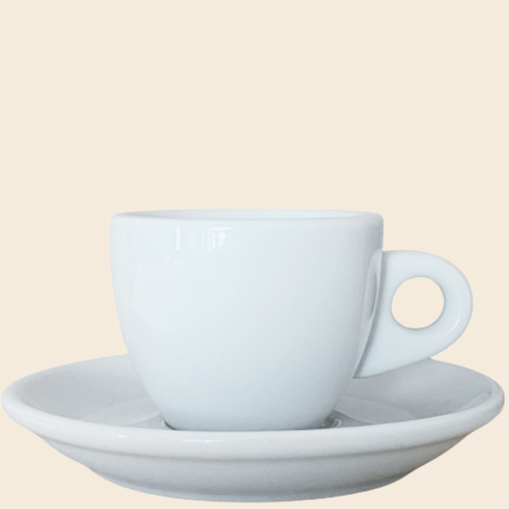 Nuova Point dickwandige Espressotasse PORTOFINO weiß 56 ml - 6 Ober - und Untertasse