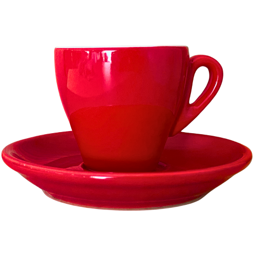Nuova Point dickwandige Espressotasse MILANO rot 65 ml - 6 Ober - und Untertasse