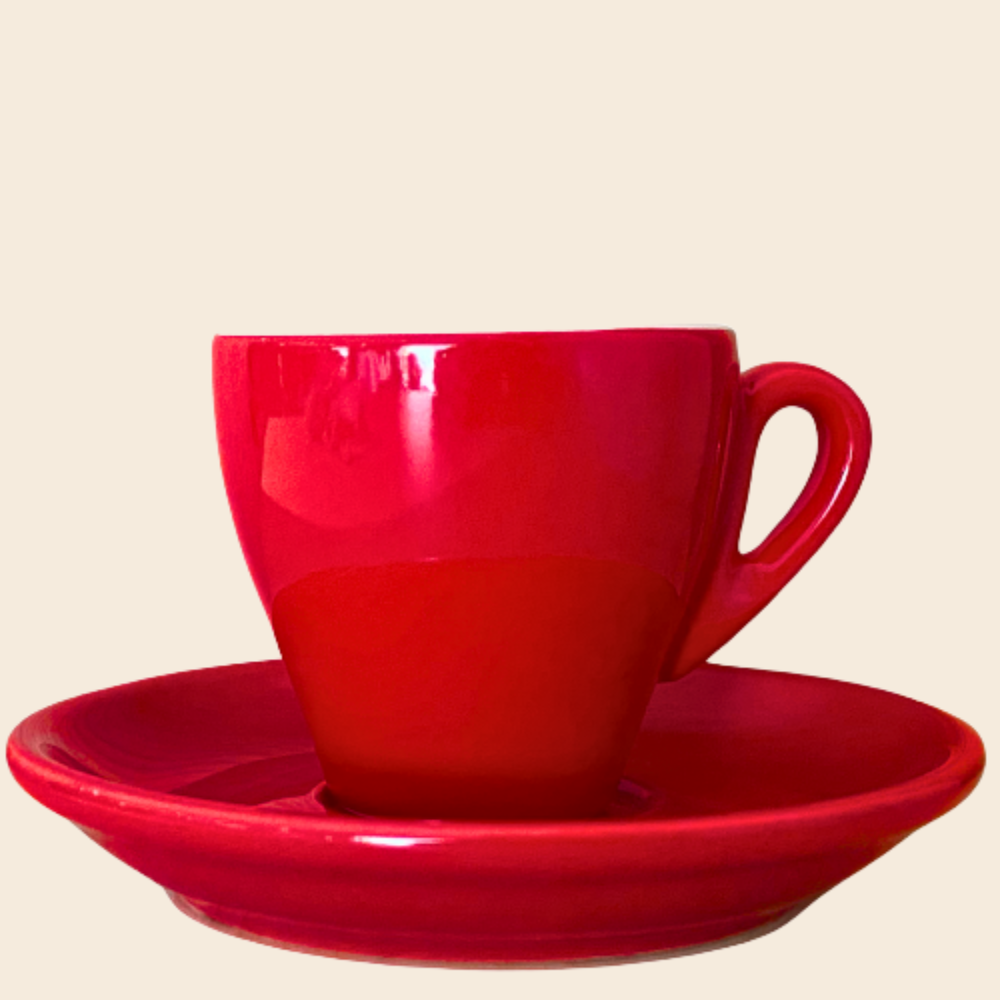 Nuova Point dickwandige Espressotasse MILANO rot 65 ml - 6 Ober - und Untertasse