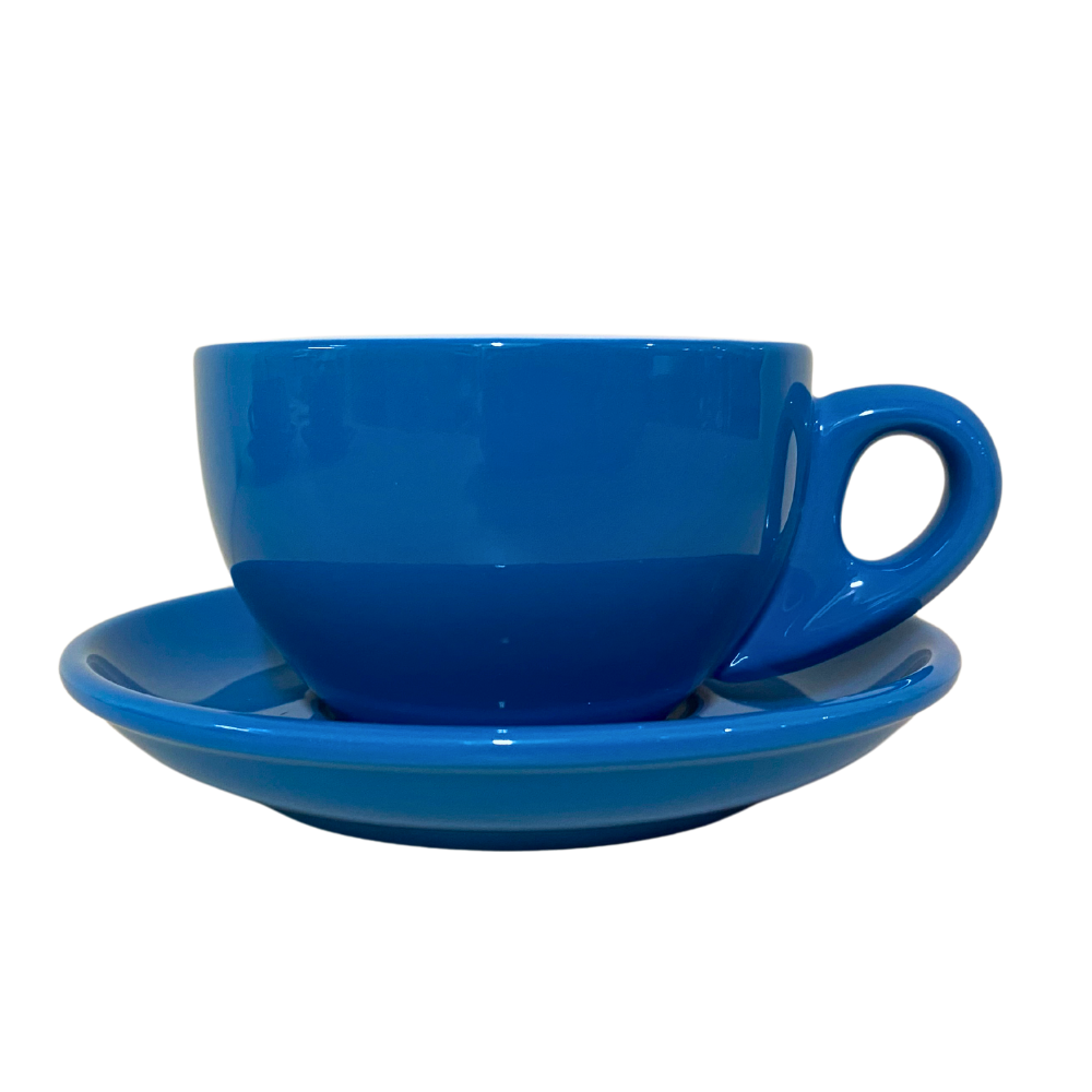 Nuova Point dickwandige Lattetasse PALERMO blau 260ml - 6 Ober - und Unterteller