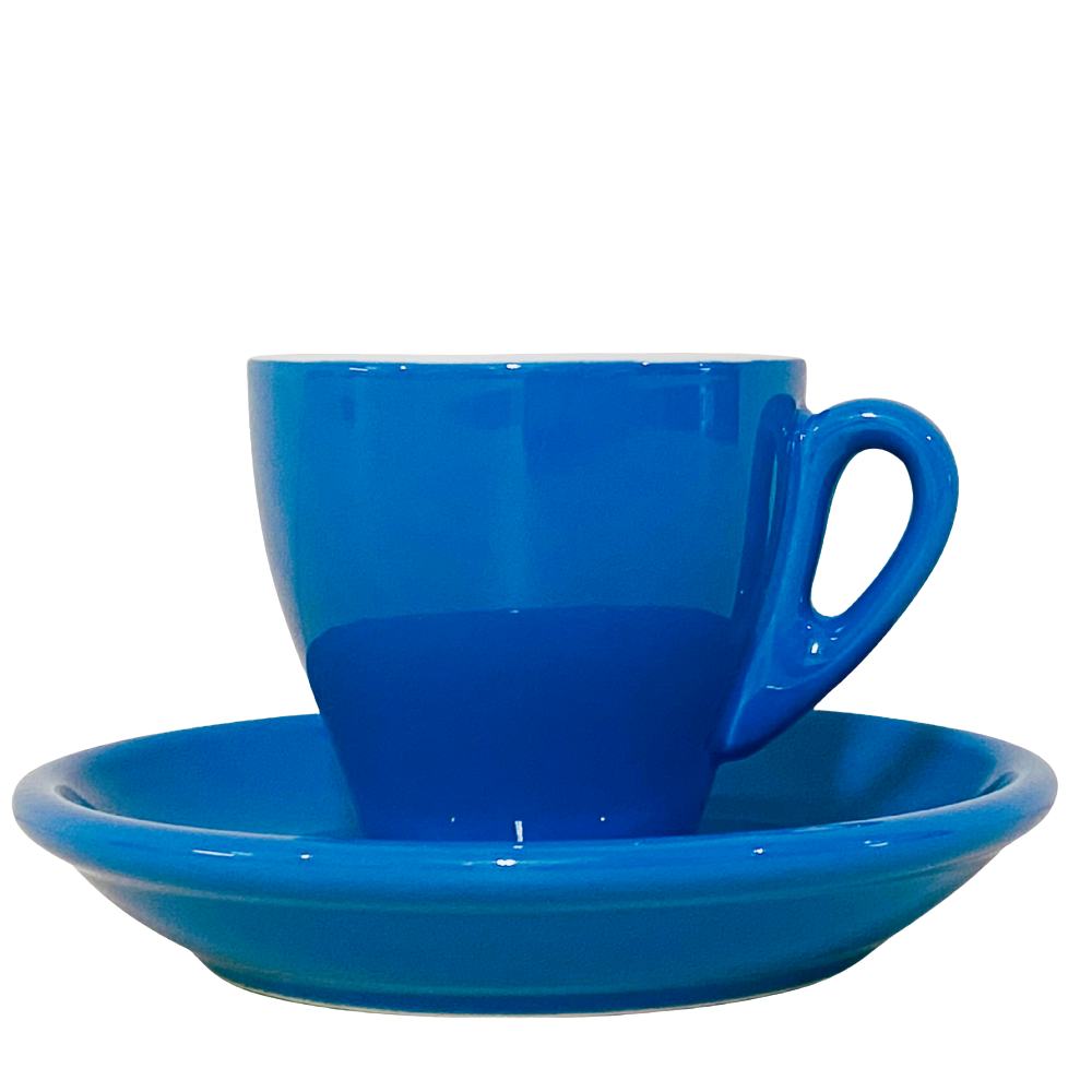 Nuova Point dickwandige Espressotasse MILANO blau 65 ml - 6 Ober - und Untertassen