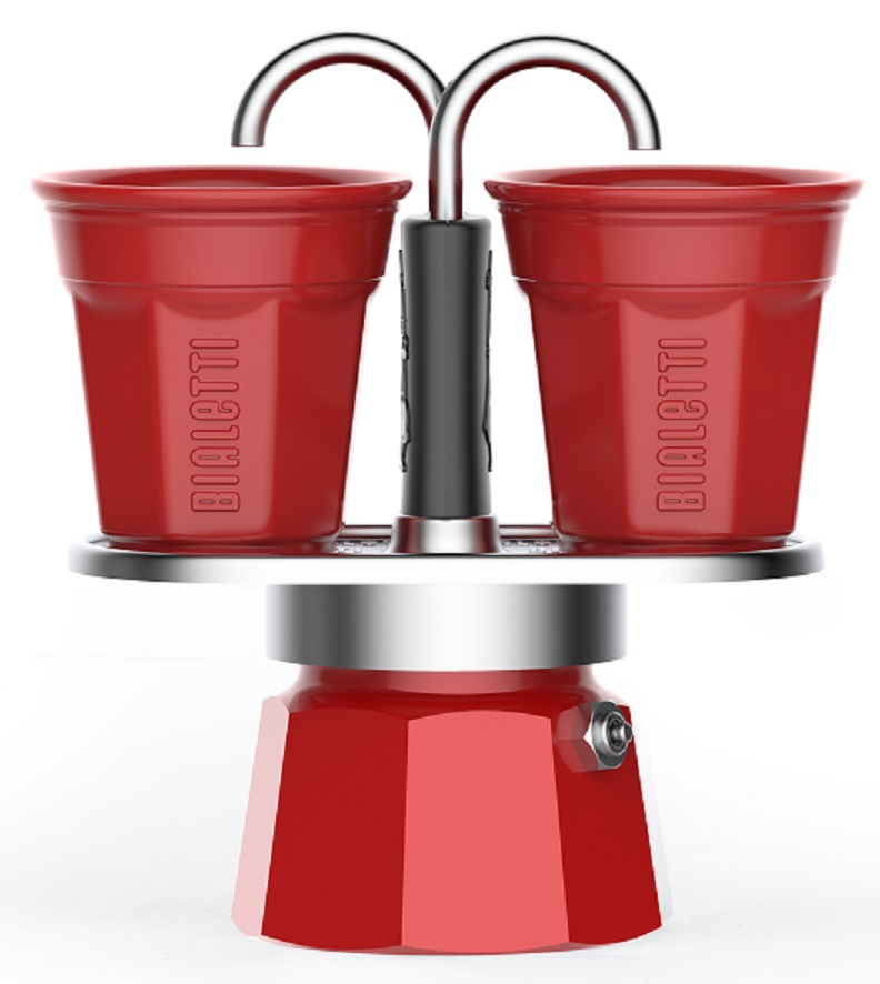 Bialetti Mini Express rot inkl. zwei Becher