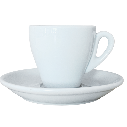 Nuova Point dickwandige Espressotasse MILANO weiß 65 ml - 6 Ober - und Untertasse