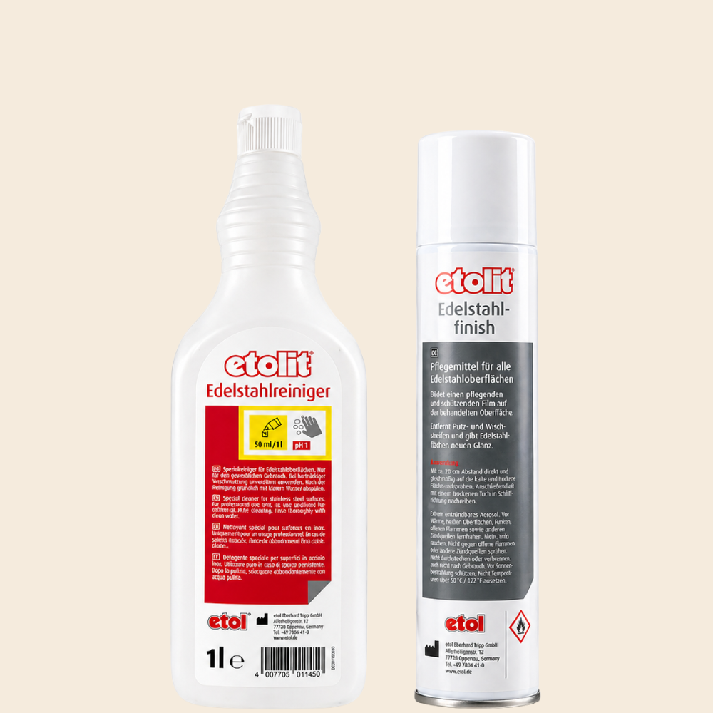 Etolit Edelstahlreiniger 1000 ml & Edelstahlfinish 400 ml