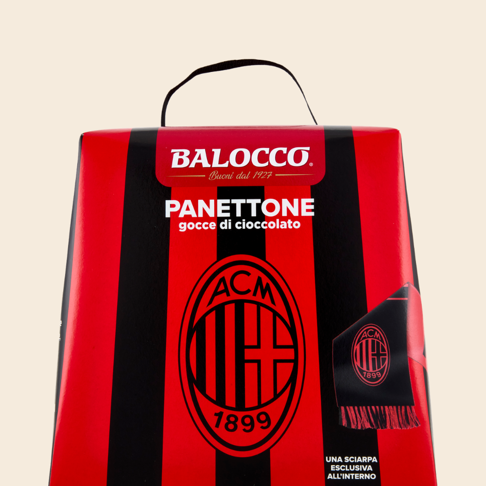Balocco Panettone AC Mailand mit Schokoladenstückchen & Schal 500g