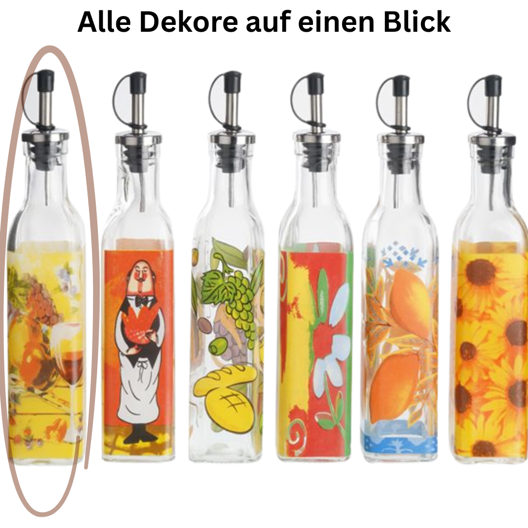 Forever EVA Ölflasche CLASSICO aus Glas mit Edelstahl Ausgießer