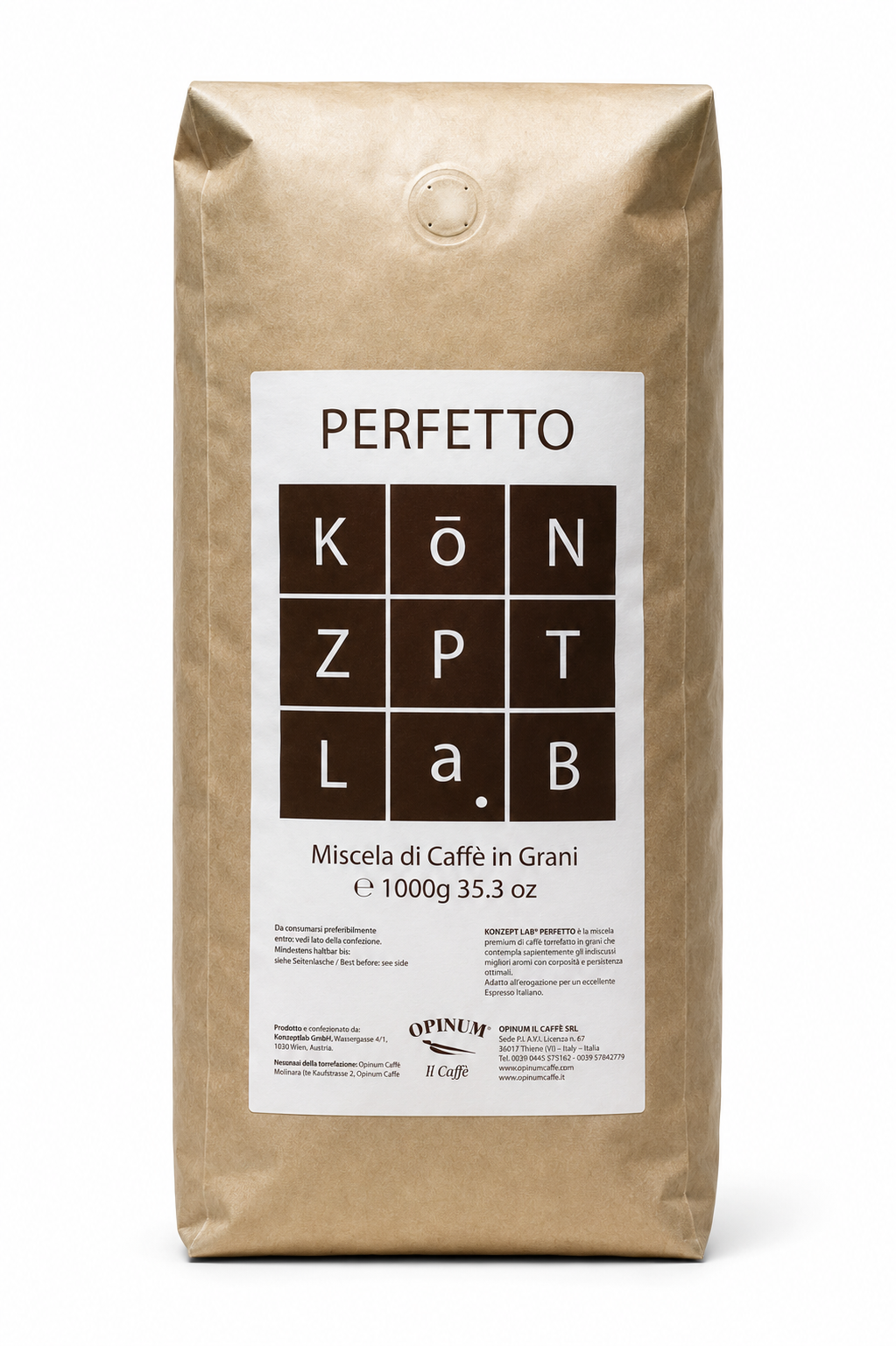Opinum Perfetto Miscela Bar 100 Prozent Arabica ganze Bohnen 1000 g