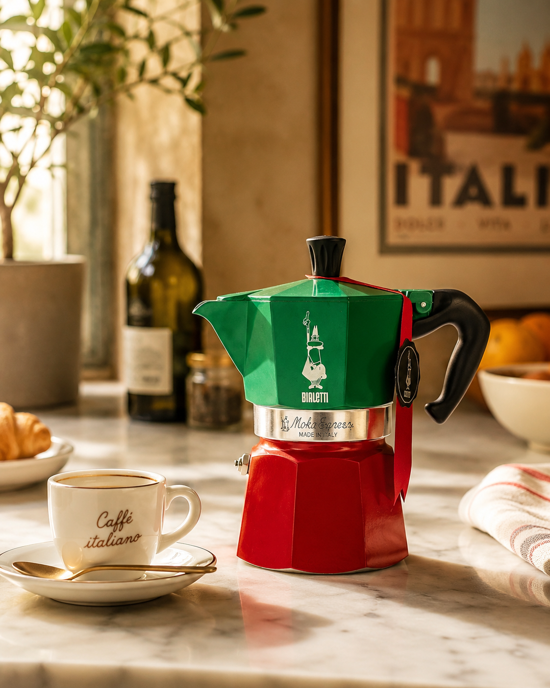 Bialetti Espressokocher Moka Express Italia Tricolore 3 Tassen