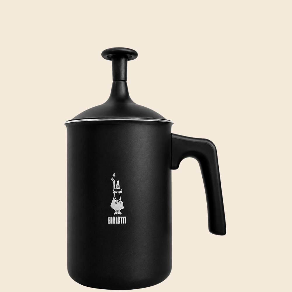 Bialetti Tutto Crema manueller Milchaufschäumer mit Doppelsieb 3 Cappuccinotassen