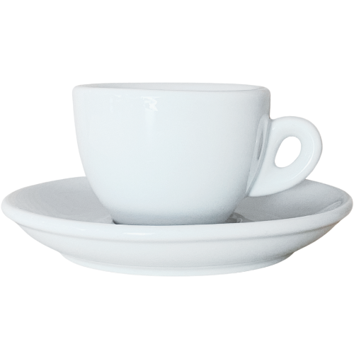Nuova Point dickwandige Espressotasse SORRENTO weiß 62 ml - 6 Ober - und Untertassen