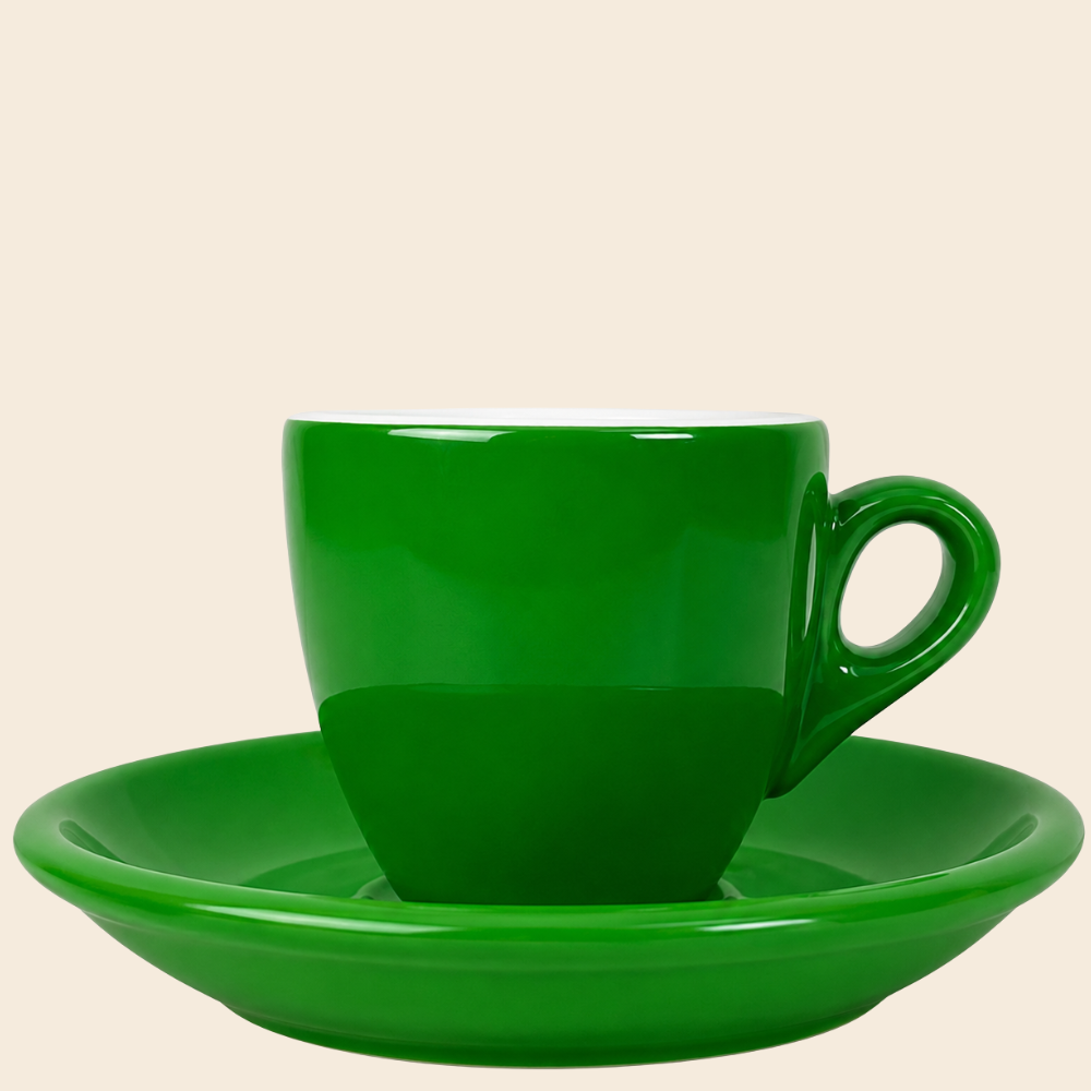 Nuova Point dickwandige Espressotasse PALERMO grün 56 ml - 6 Ober - und Untertassen
