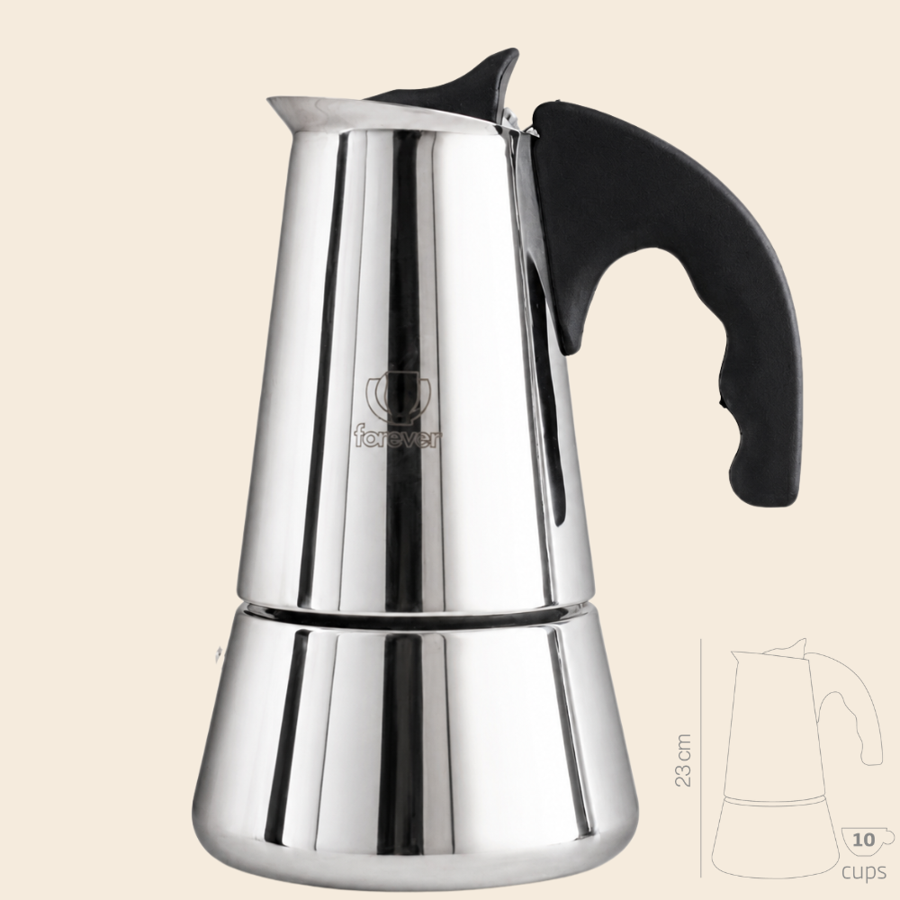 Forever Miss CONNY Edelstahl Espressokocher Induktion 10 Tassen