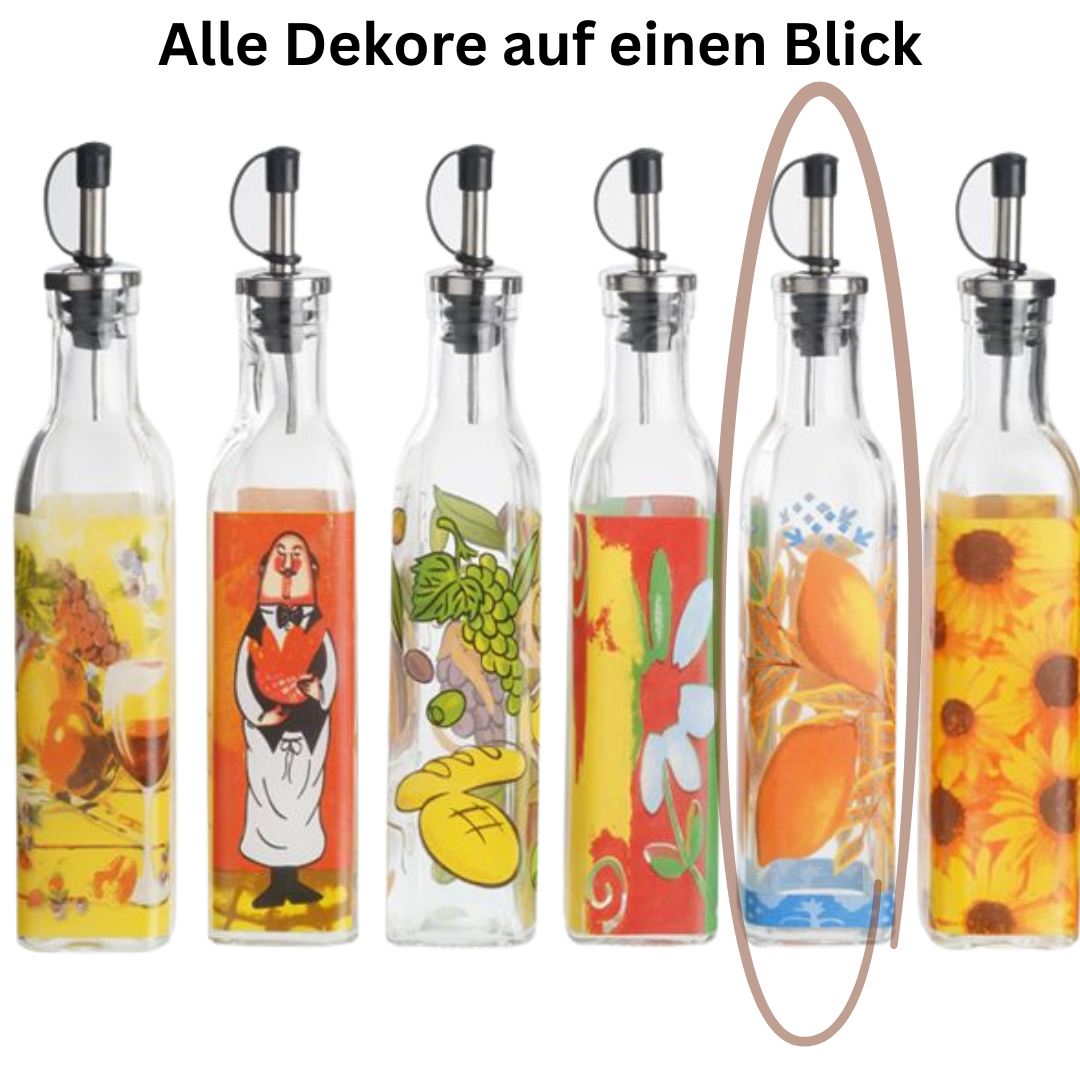 Forever EVA Ölflasche LIMONE aus Glas mit Edelstahl Ausgießer