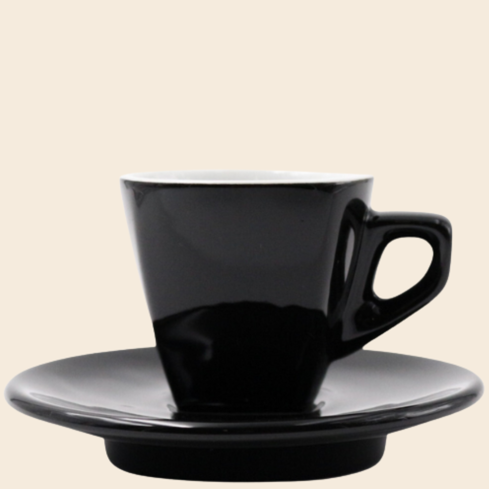 Nuova Point Espressotasse ASTI schwarz 56 ml - 6 Ober - und Untertasse