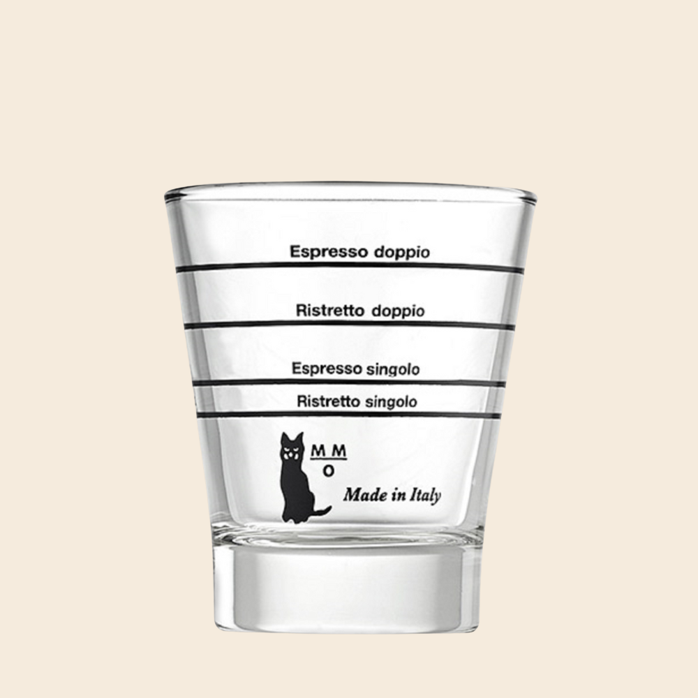 Motta Espresso Glas, Shot Glas, Barista Glas rund mit Skala