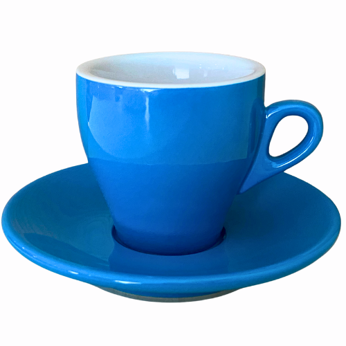 Nuova Point dickwandige Kaffeetasse MILANO blau 160 ml - 6 Ober - und Untertassen