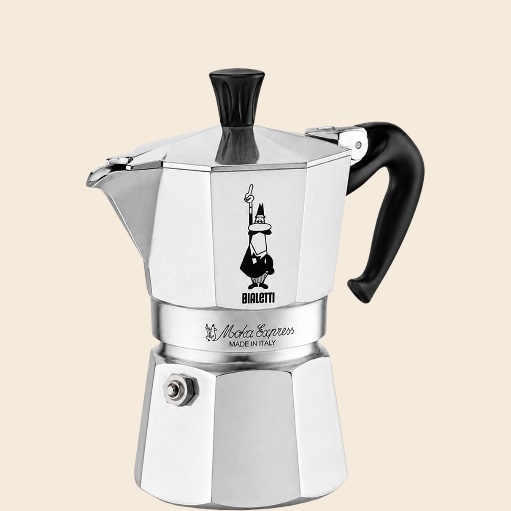 Bialetti Moka Express Aluminium Espressokocher in 1, 2, 3, 4, 6, 9, 12 und 18 Tassen erhältlich