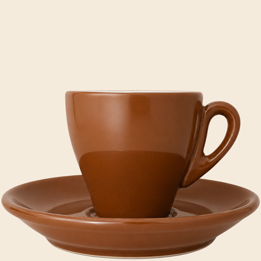 Nuova Point dickwandige Espressotasse MILANO braun 65 ml - 6 Ober - und Untertassen