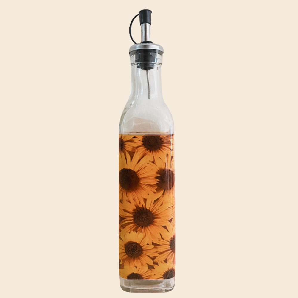 Forever EVA Ölflasche GIRASOLE aus Glas mit Edelstahl Ausgießer