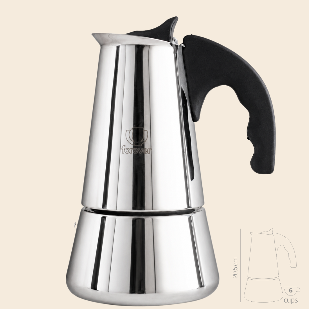 Forever Miss CONNY Edelstahl Espressokocher Induktion 6 Tassen