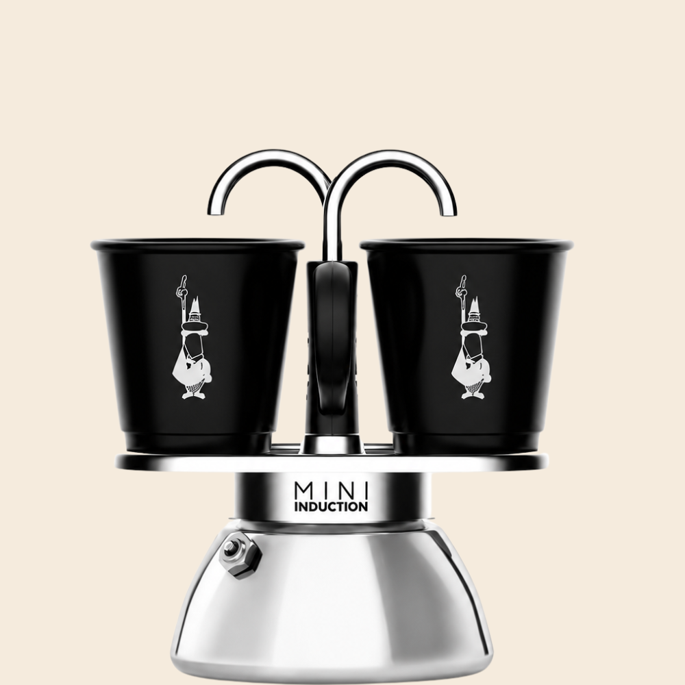 Bialetti Mini Express schwarz Induktion Set mit 2 Bechern