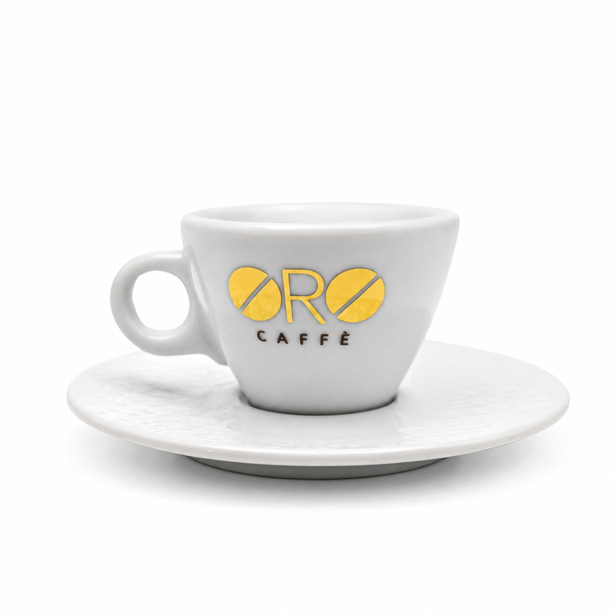 ORO Caffè Logo Espressotasse mit Untertasse - 6 Tassen