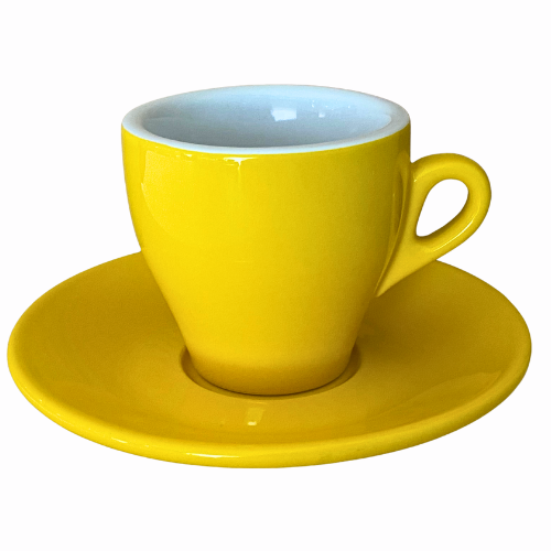 Nuova Point dickwandige Kaffeetasse MILANO gelb 160 ml - 6 Ober - und Untertassen