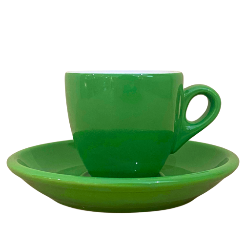 Nuova Point dickwandige Espressotasse PALERMO grün 56 ml - 6 Ober - und Untertassen