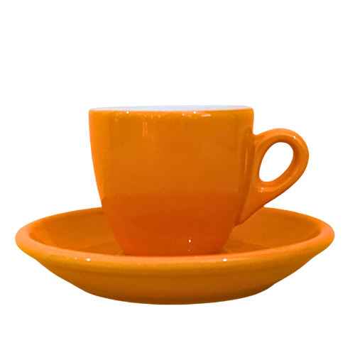 Nuova Point dickwandige Espressotasse PALERMO orange 56 ml - 6 Ober - und Untertassen