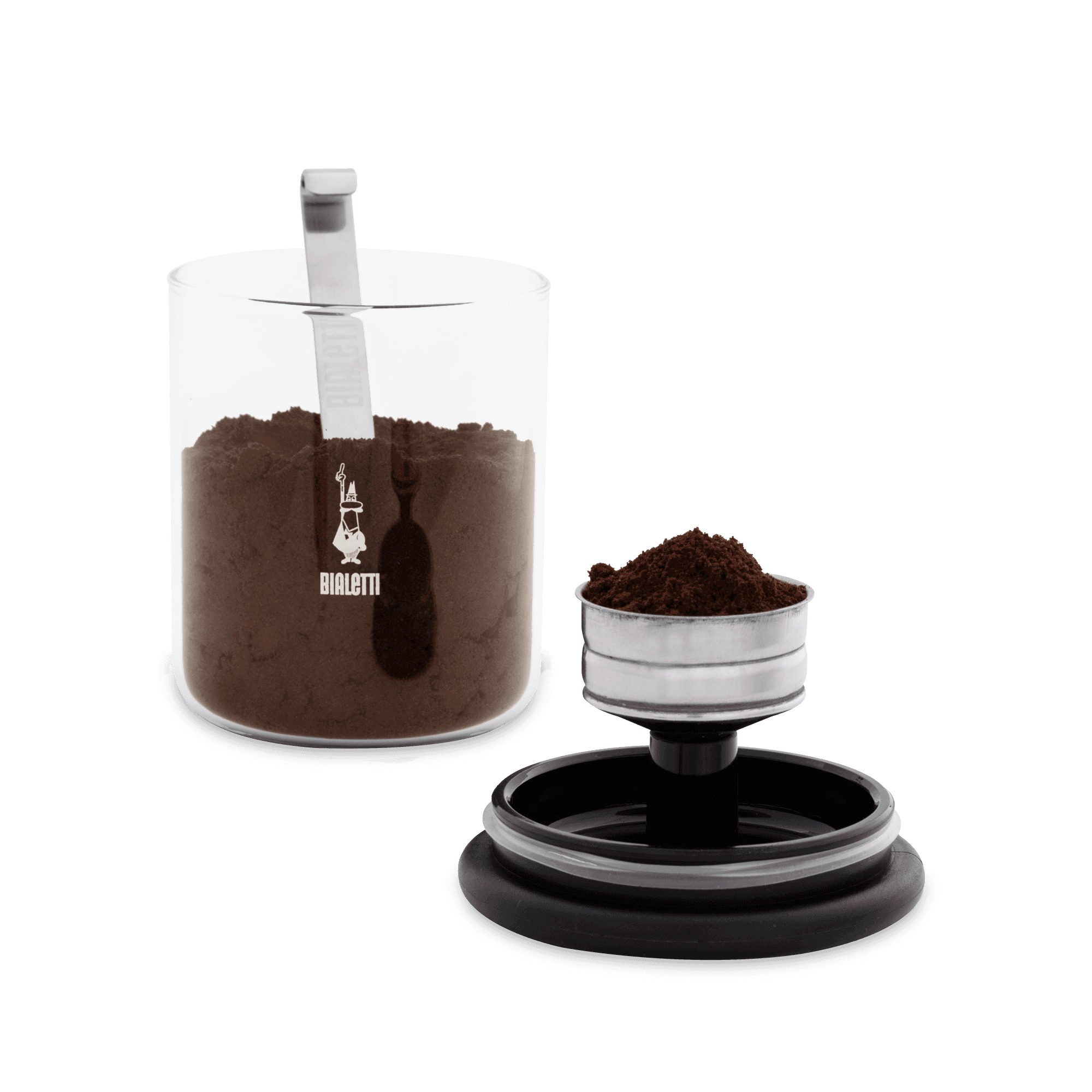 Bialetti Barattolo Kaffeedose Aufbewahrungsglas für gemahlenen Kaffee 2 tlg.