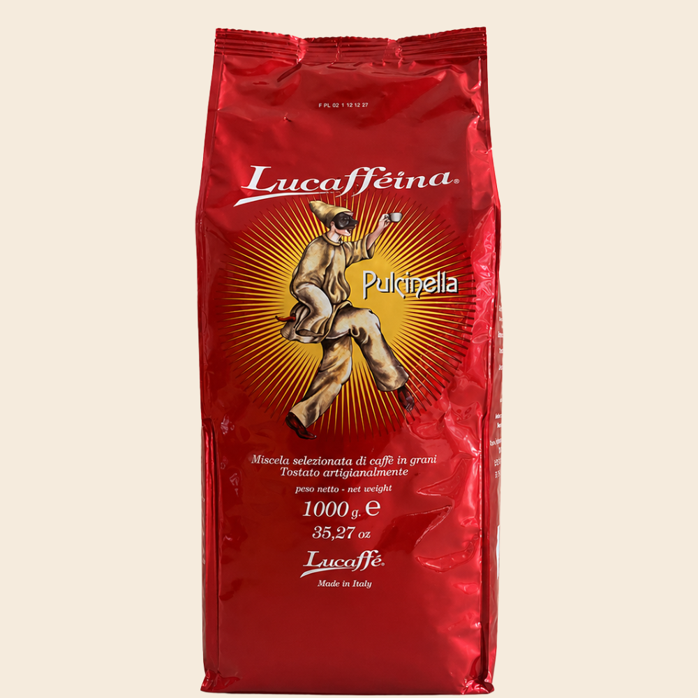 Lucaffè Pulcinella 80 % Arabica und 20 % Robusta 1000 g ganze Bohnen