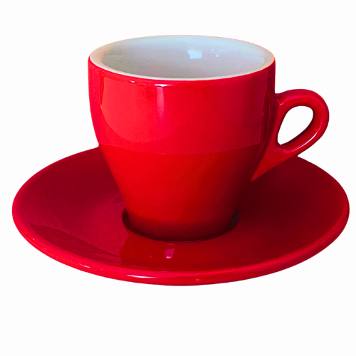 Nuova Point dickwandige Kaffeetasse MILANO rot 160 ml 6 Ober - und 6 Untertassen