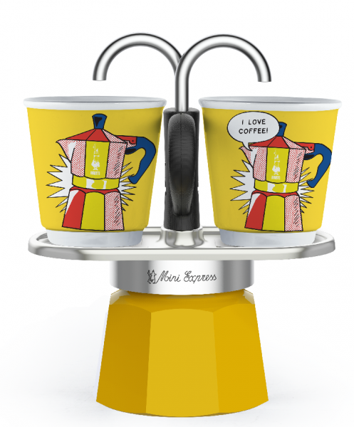 Bialetti Mini Express Lichtenstein inkl. passende Becher