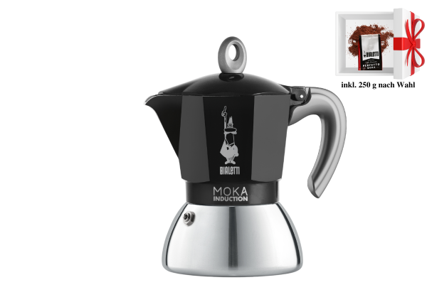 Bialetti Moka Induktion Espressokocher schwarz inkl. Kaffee