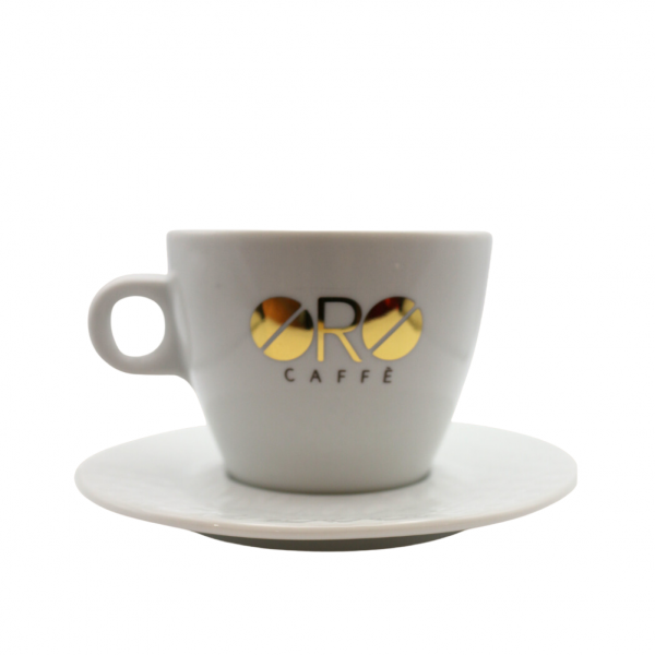 ORO Caffè Sorriso Logo Frühstückstasse mit Untertasse