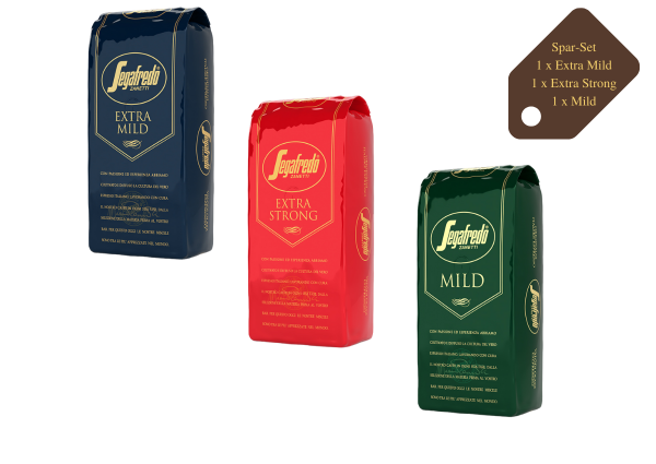 Segafredo Probier-Set, Extra Strong, Extra Mild, Mild