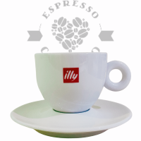 illy original Logo Lattetasse mit Unterteller 350ml weiß 6 Stück illy original Logo Lattetasse mit Unterteller 350ml weiß 6 Stück