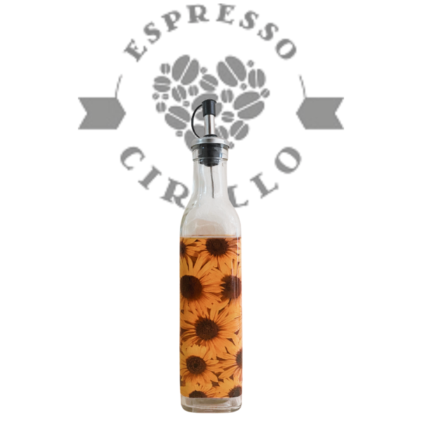 Forever EVA Ölflasche GIRASOLE aus Glas mit Edelstahl Ausgießer