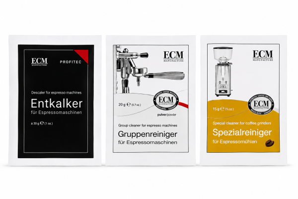 ECM Entkalker, Gruppenreiniger und Mühlenreiniger je 10 Tüten