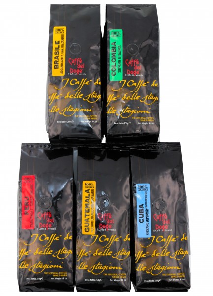 Caffè del Doge Monoorigine Bundle Brasilien, Guatemala, Kolumbien, Peru, Cuba