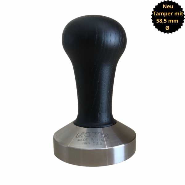 Motta Tamper mit Holzgriff Griff 58,5 mm plan schwarz