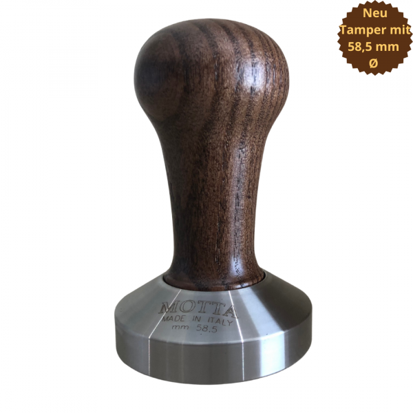 Motta Tamper mit Holzgriff Griff 58,5 mm plan braun