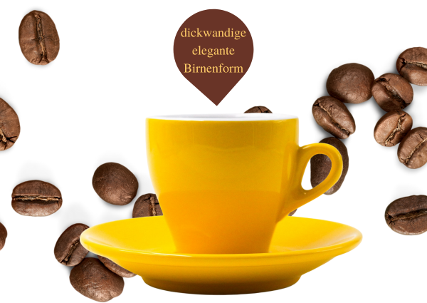 Nuova Point dickwandige Kaffeetasse MILANO gelb 160 ml