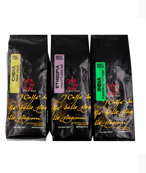 Caffè del Doge Monoorigine Bundle China, Äthiopien, Indien