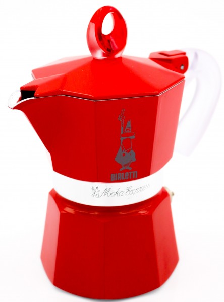 Bialetti Espressokocher Glossy 3 Tassen Herdkanne rot Aluminium