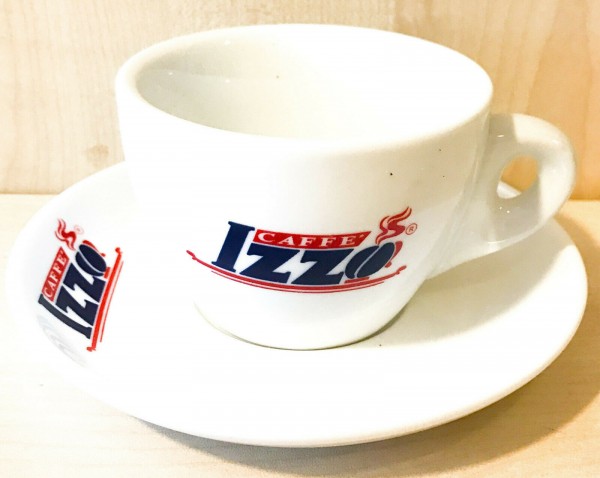Izzo Logo Cappuccinotasse mit Untertasse